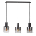 ,Lampa wisząca JAVIER,, MD17076-3B BK,, czarny/dymiony/transparentny,, 3x60W E27,