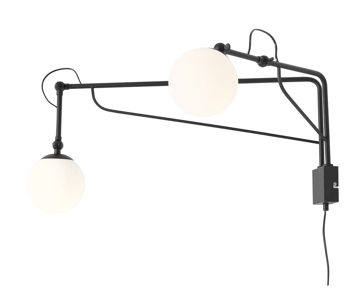 Aldex KINKIET SOHO GLASS 2 BLACK 1105D1
