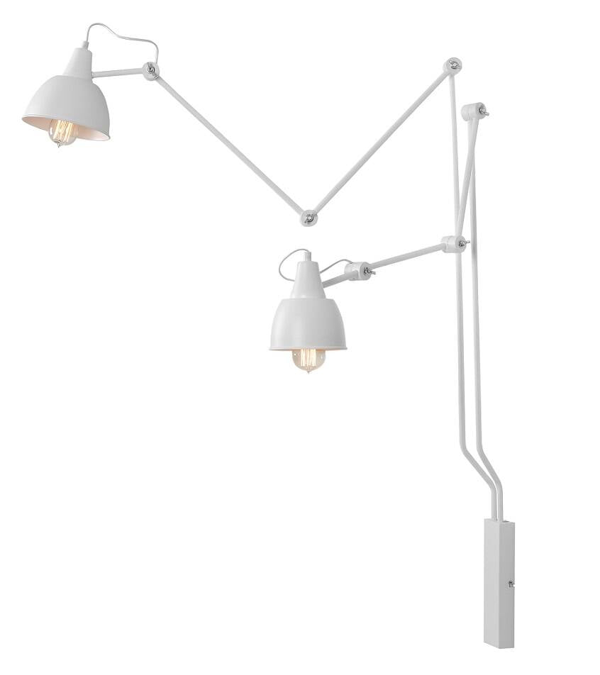 Aldex Kinkiet AIDA 2, 814D, biały, 2x60W E27