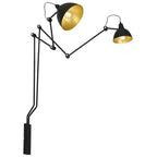 Aldex Kinkiet AIDA 2, 843D, czarny/złote klosze w środku, 2x60W E27