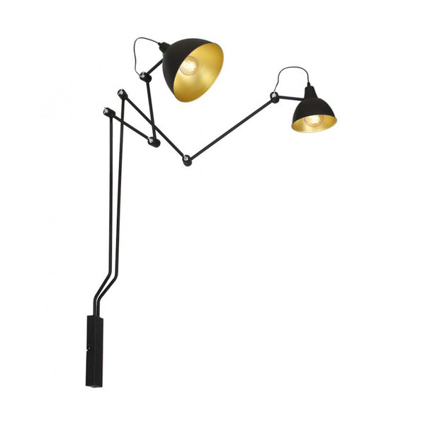 Aldex Kinkiet AIDA 2, 843D, czarny/złote klosze w środku, 2x60W E27
