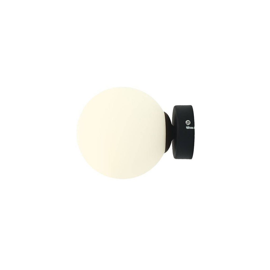 Aldex Kinkiet BALL 1076C1_S, 14 cm, czarny/biały, 1x40W E14