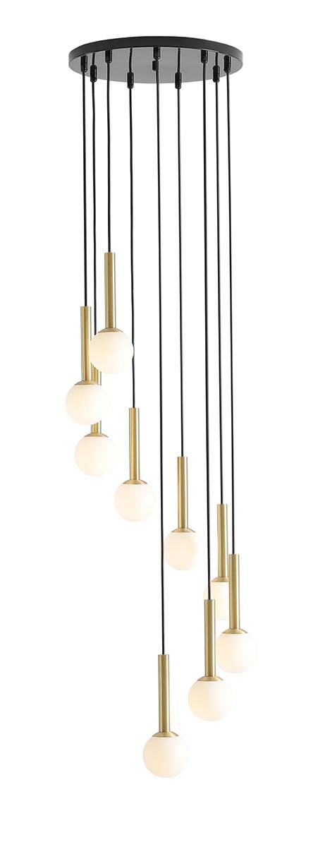 Aldex LAMPA WISZĄCA RIU 9 RING BLACK BRASS 1103N1