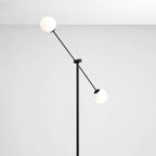 Aldex Lampa podłogowa OHIO 1081A1, czarna z białymi kloszami, 2x40W E14
