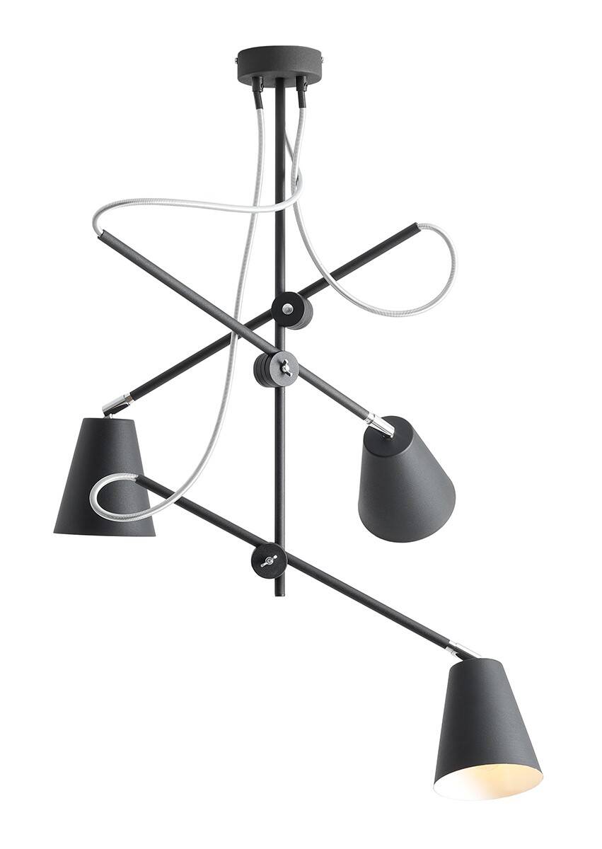 Aldex Lampa sufitowa ARTE 3 (pionowa) 1008E_1, czarna, 3x60W E27