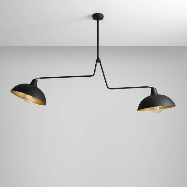 Aldex Lampa sufitowa ESPACE 2, 1036H1, czarny/złoty, 2x60W E27
