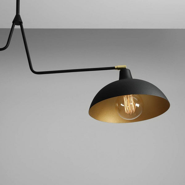 Aldex Lampa sufitowa ESPACE 2, 1036H1, czarny/złoty, 2x60W E27