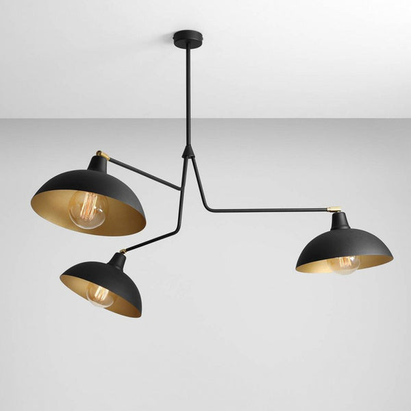 Aldex Lampa sufitowa ESPACE 3, 1036E_1, czarny/złoty, 3x60W E27