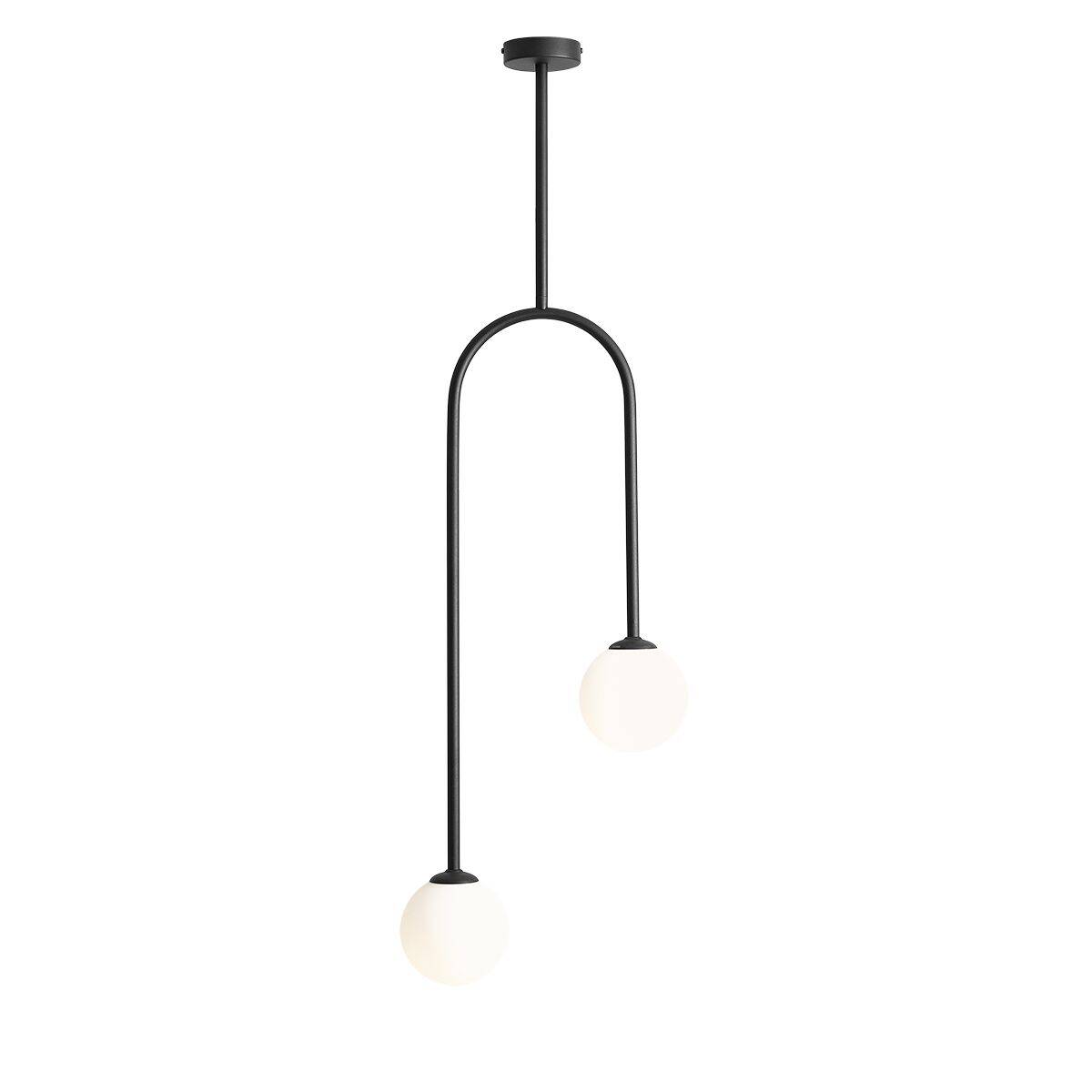 Aldex Lampa sufitowa NAVE 2, 1088PL_H1, czarna z białymi kloszami, 2x40W E14