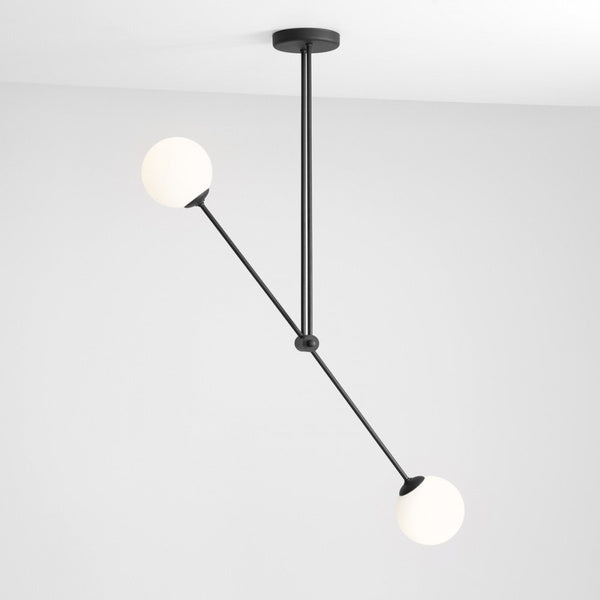 Aldex Lampa sufitowa OHIO 2, 1081PL_H1, czarna z białymi kloszami, 2x40W E14