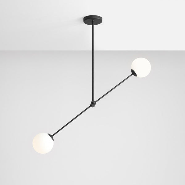 Aldex Lampa sufitowa OHIO 2, 1081PL_H1, czarna z białymi kloszami, 2x40W E14