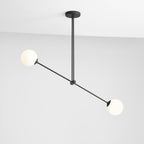Aldex Lampa sufitowa OHIO 2, 1081PL_H1, czarna z białymi kloszami, 2x40W E14