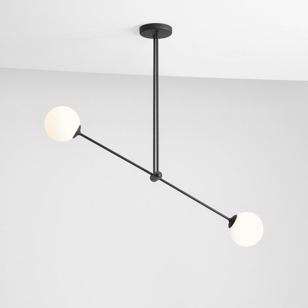 Aldex Lampa sufitowa OHIO 2, 1081PL_H1, czarna z białymi kloszami, 2x40W E14