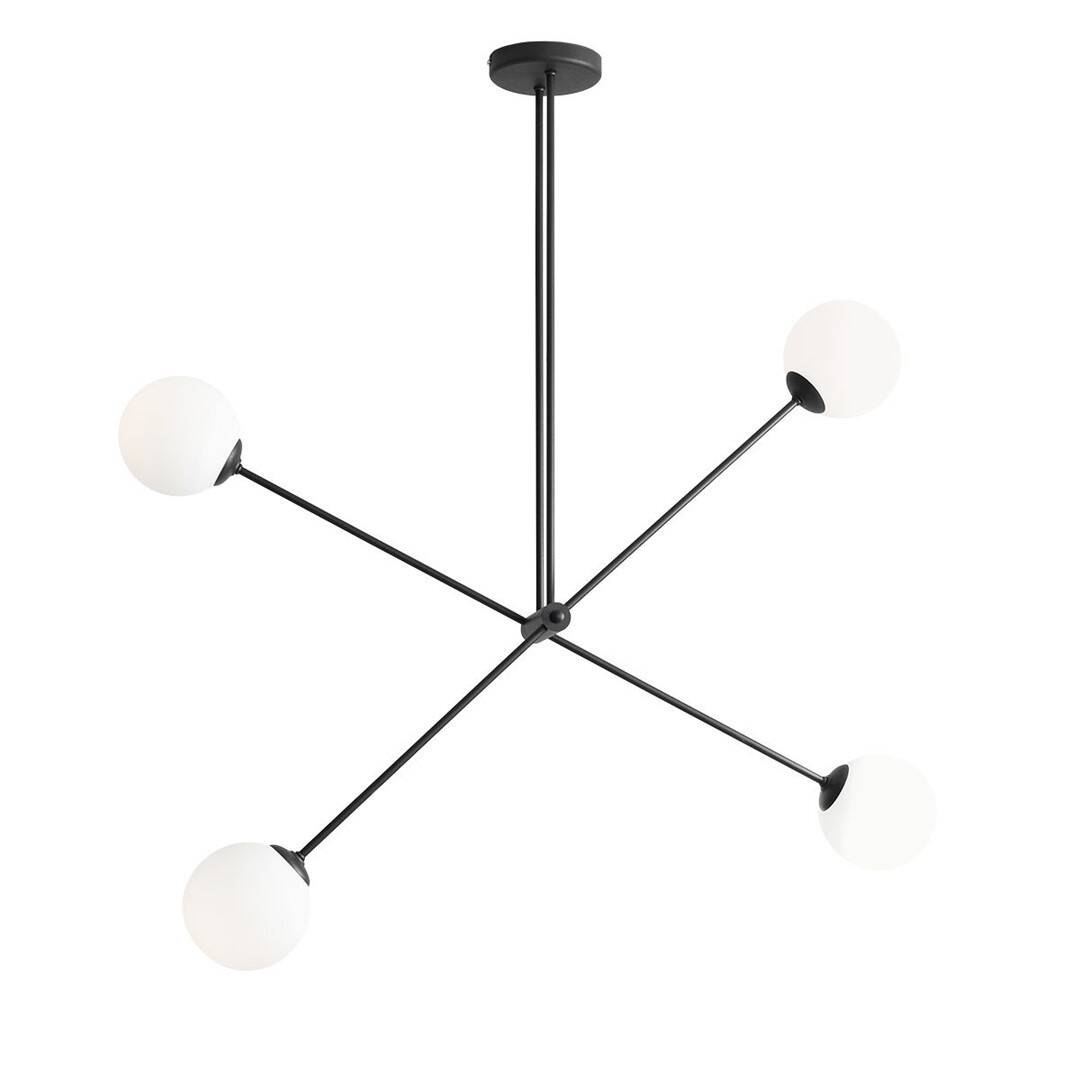 Aldex Lampa sufitowa OHIO 4, 1081PL_L1, czarna z białymi kloszami, 4x40W E14
