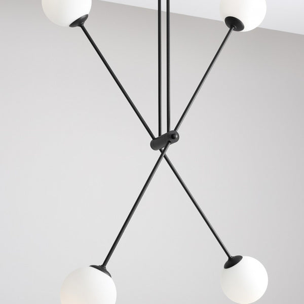 Aldex Lampa sufitowa OHIO 4, 1081PL_L1, czarna z białymi kloszami, 4x40W E14