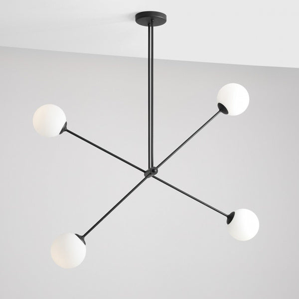 Aldex Lampa sufitowa OHIO 4, 1081PL_L1, czarna z białymi kloszami, 4x40W E14