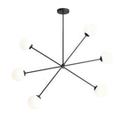 Aldex Lampa sufitowa OHIO 6, 1081PL_K1, czarna z białymi kloszami, 6x40W E14