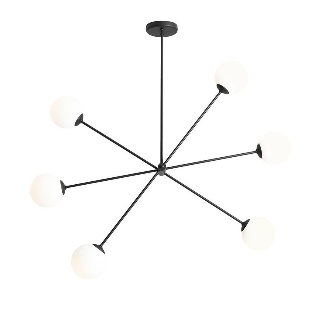 Aldex Lampa sufitowa OHIO 6, 1081PL_K1, czarna z białymi kloszami, 6x40W E14