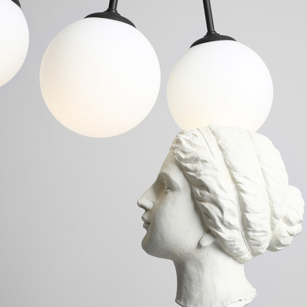 Aldex Lampa sufitowa OHIO 6, 1081PL_K1, czarna z białymi kloszami, 6x40W E14