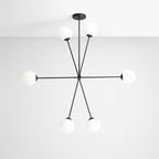 Aldex Lampa sufitowa OHIO 6, 1081PL_K1, czarna z białymi kloszami, 6x40W E14