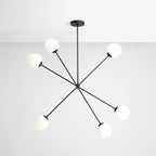 Aldex Lampa sufitowa OHIO 6, 1081PL_K1, czarna z białymi kloszami, 6x40W E14