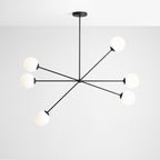 Aldex Lampa sufitowa OHIO 6, 1081PL_K1, czarna z białymi kloszami, 6x40W E14