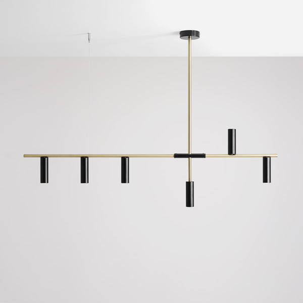 Aldex Lampa sufitowa TREVO 6, 1083K40, czarny/mosiądz, 6x35W GU10