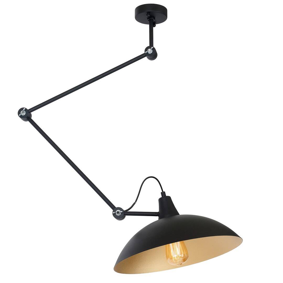 Aldex Lampa sufitowa na wysięgniku MELOS 808PL_G1_Z, czarny/złoty, 1x60W E27