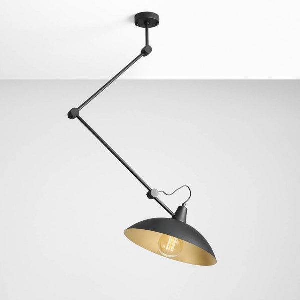 Aldex Lampa sufitowa na wysięgniku MELOS 808PL_G1_Z, czarny/złoty, 1x60W E27