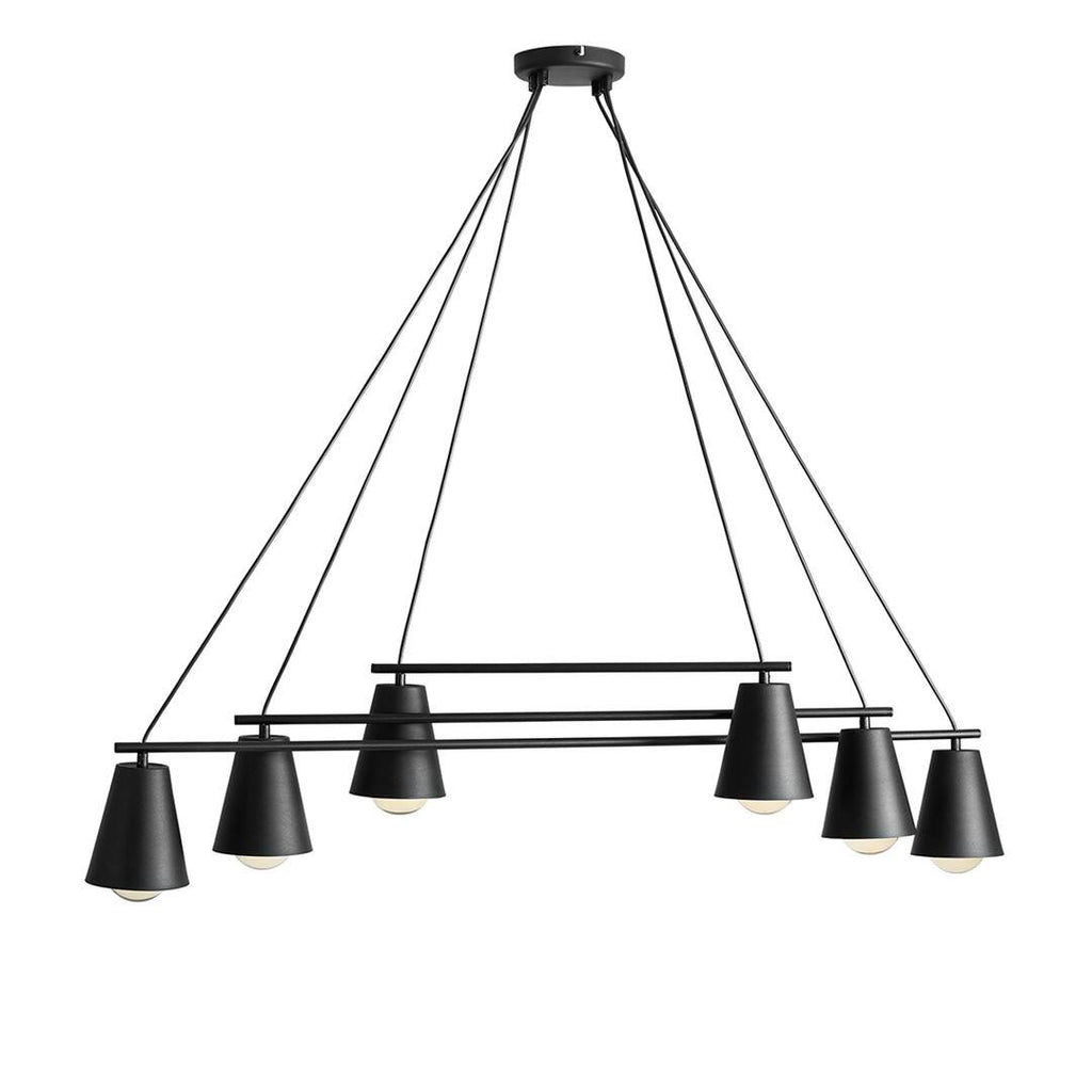 Aldex Lampa wisząca ARTE 6, 1008K1, czarna, 6x60W E27