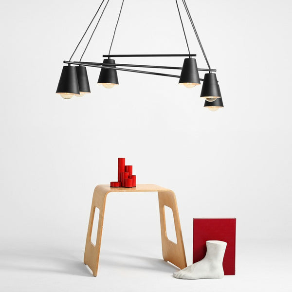 Aldex Lampa wisząca ARTE 6, 1008K1, czarna, 6x60W E27
