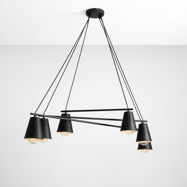 Aldex Lampa wisząca ARTE 6, 1008K1, czarna, 6x60W E27