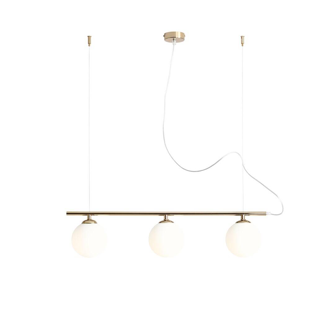 Aldex Lampa wisząca BERYL 3, 1006E_30, złoty/biały, 3x40W E14