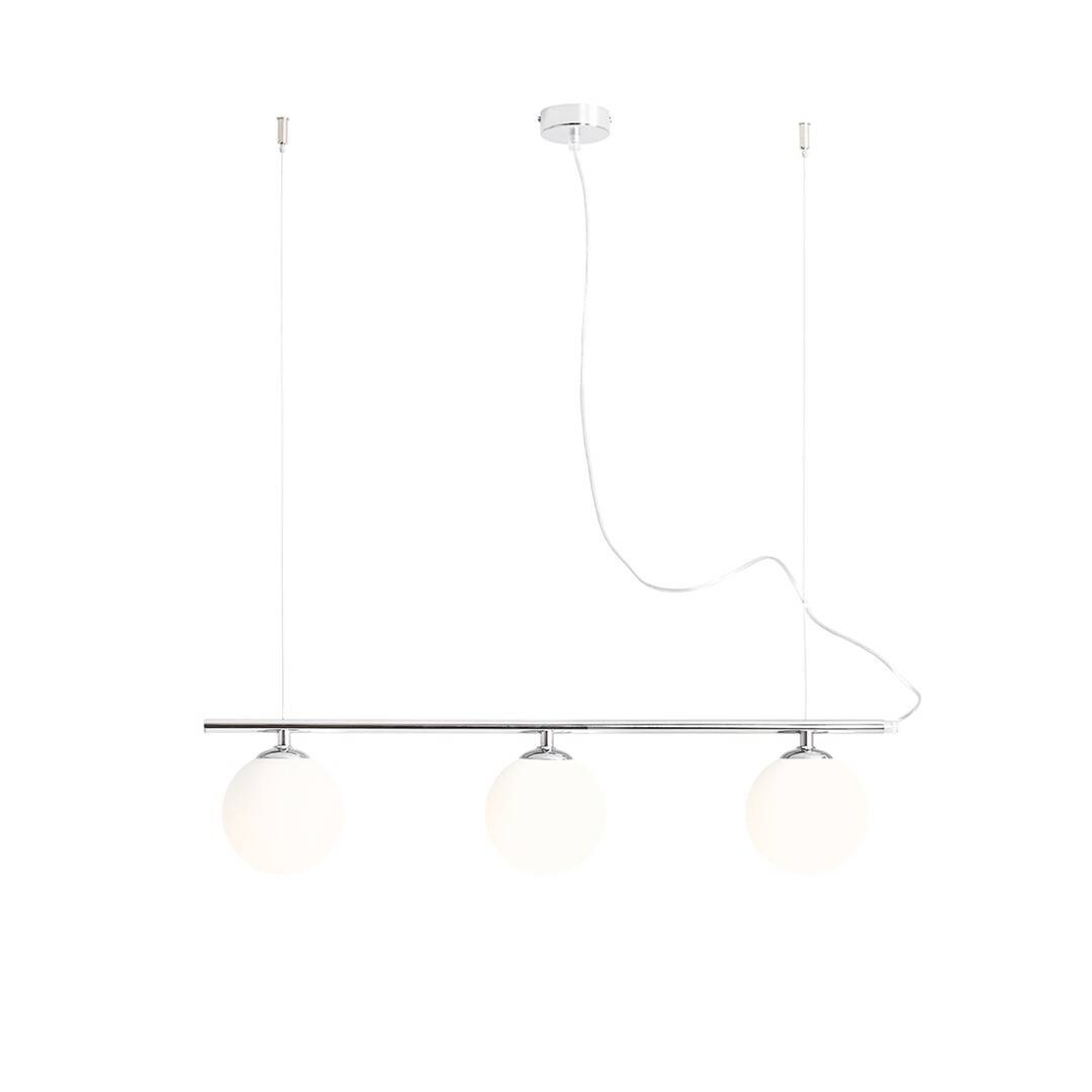 Aldex Lampa wisząca BERYL 3, 1006E_4, chrom/biały, 3x40W E14