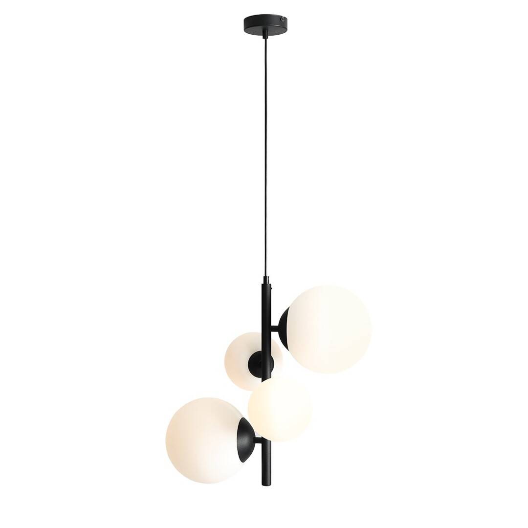 Aldex Lampa wisząca BLOOM 4 BLACK 1091L1 czarny/biały 2x40W E14 + 2x60W E27