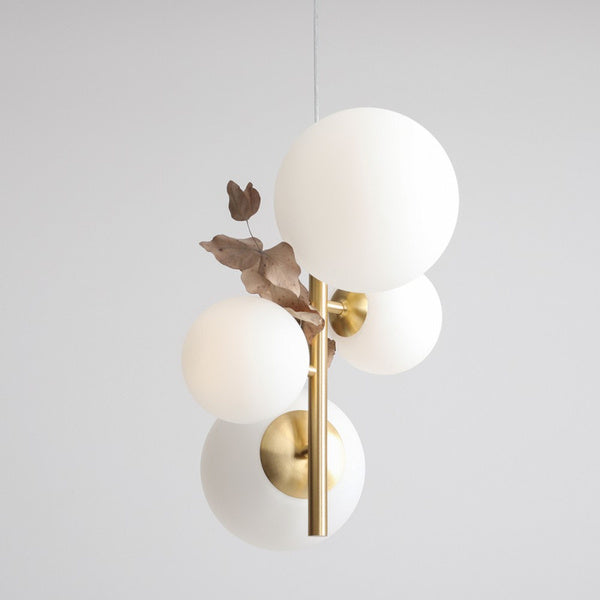 Aldex Lampa wisząca BLOOM 4 BRASS 1091L40 mosiądz/biały 2x40W E14 + 2x60W E27