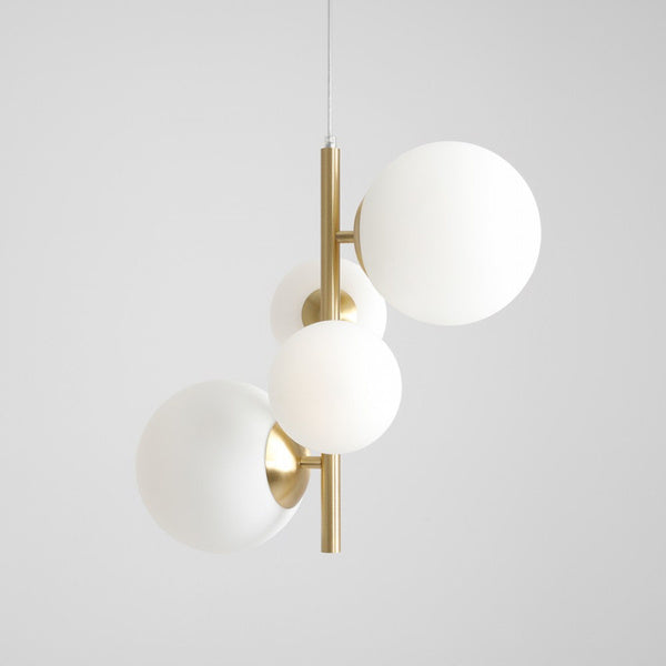 Aldex Lampa wisząca BLOOM 4 BRASS 1091L40 mosiądz/biały 2x40W E14 + 2x60W E27