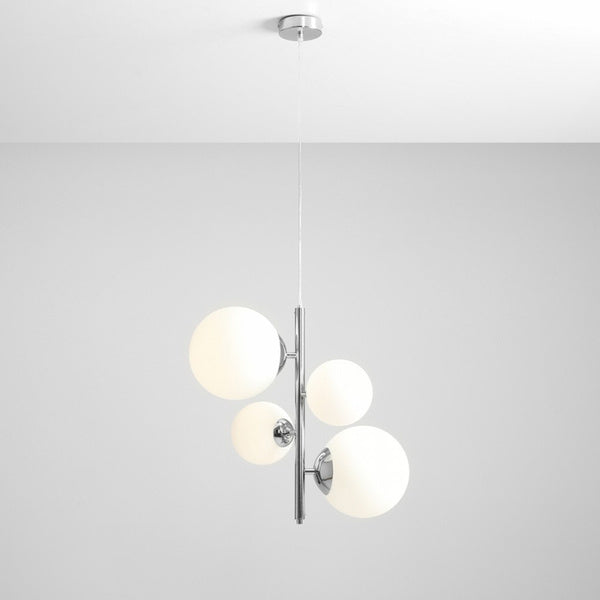 Aldex Lampa wisząca BLOOM 4 CHROME 1091L4 chrom/biały 2x40W E14 + 2x60W E27