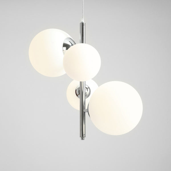 Aldex Lampa wisząca BLOOM 4 CHROME 1091L4 chrom/biały 2x40W E14 + 2x60W E27