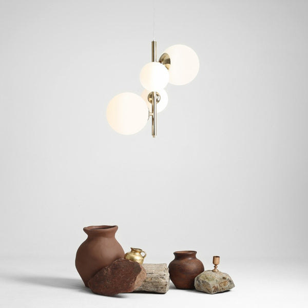 Aldex Lampa wisząca BLOOM 4 GOLD 1091L30 złoty/biały 2x40W E14 + 2x60W E27