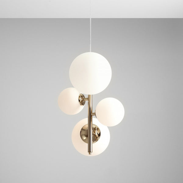 Aldex Lampa wisząca BLOOM 4 GOLD 1091L30 złoty/biały 2x40W E14 + 2x60W E27