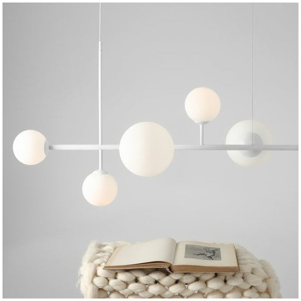 Aldex Lampa wisząca DIONE 6 1092K, biała, 2x60W E27 + 4x40W E14