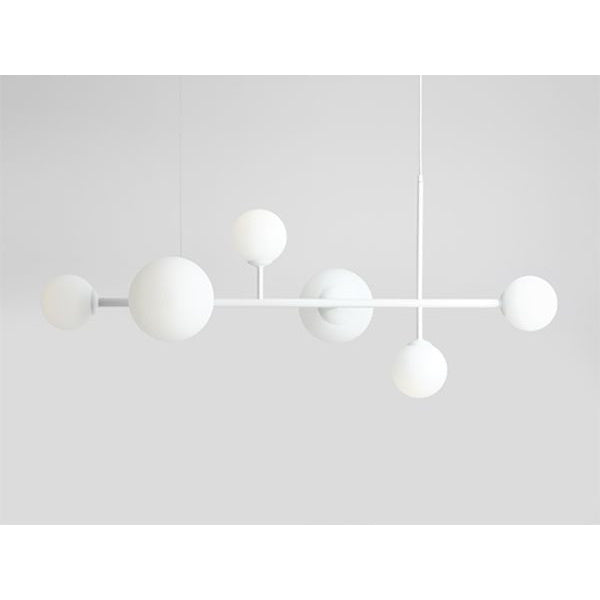 Aldex Lampa wisząca DIONE 6 1092K, biała, 2x60W E27 + 4x40W E14