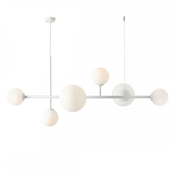 Aldex Lampa wisząca DIONE 6 1092K, biała, 2x60W E27 + 4x40W E14