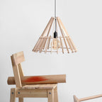 Aldex Lampa wisząca FERB 993G, czarny/drewno, 1x60W E27