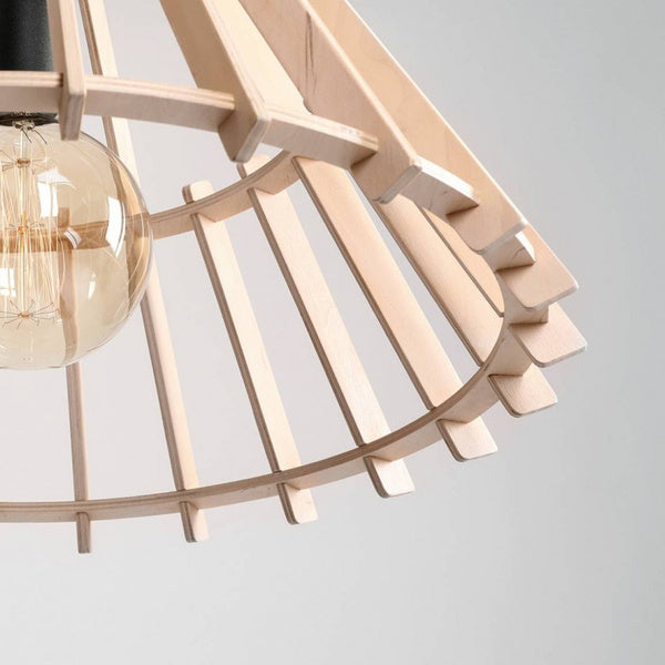 Aldex Lampa wisząca FERB 993G, czarny/drewno, 1x60W E27