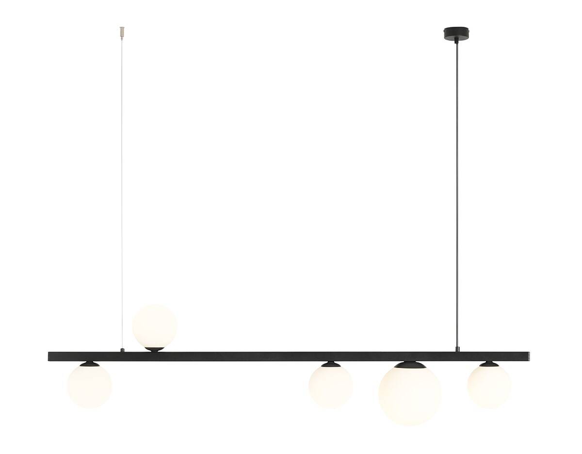 Aldex Lampa wisząca GARDA 5 BLACK 1099F1 4 x E14 oraz 1 x E27  | Czarna