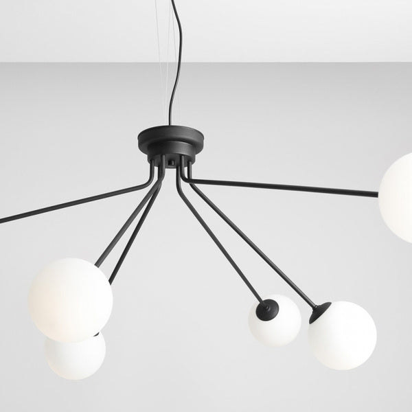 Aldex Lampa wisząca HOLM 6, 1082K1, czarny/biały, 6x40W E14