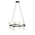 Aldex Lampa wisząca KRONE 8, 1085P1, czarna z białymi kloszami, 8x40W E14