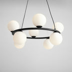 Aldex Lampa wisząca KRONE 8, 1085P1, czarna z białymi kloszami, 8x40W E14